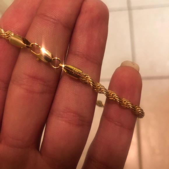 Solid 8.5” 3.8mm 14k Gold Rope Bracelet - Picture 7 of 12